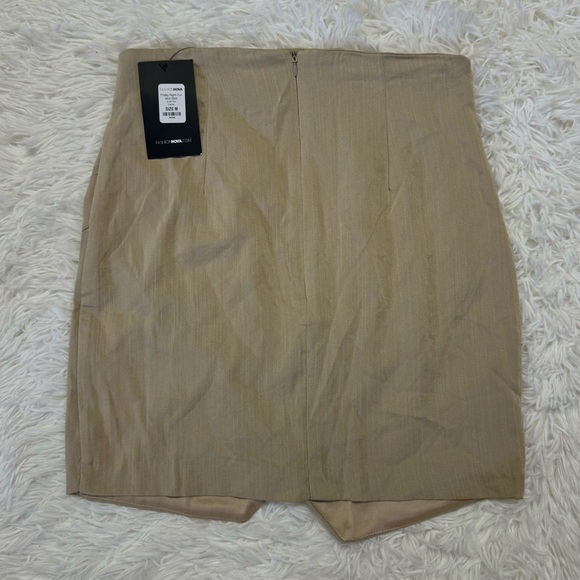 Fashion Nova Mini Skirt Faux Wrap Skirt Tan Mini Skirt - Picture 4 of 4